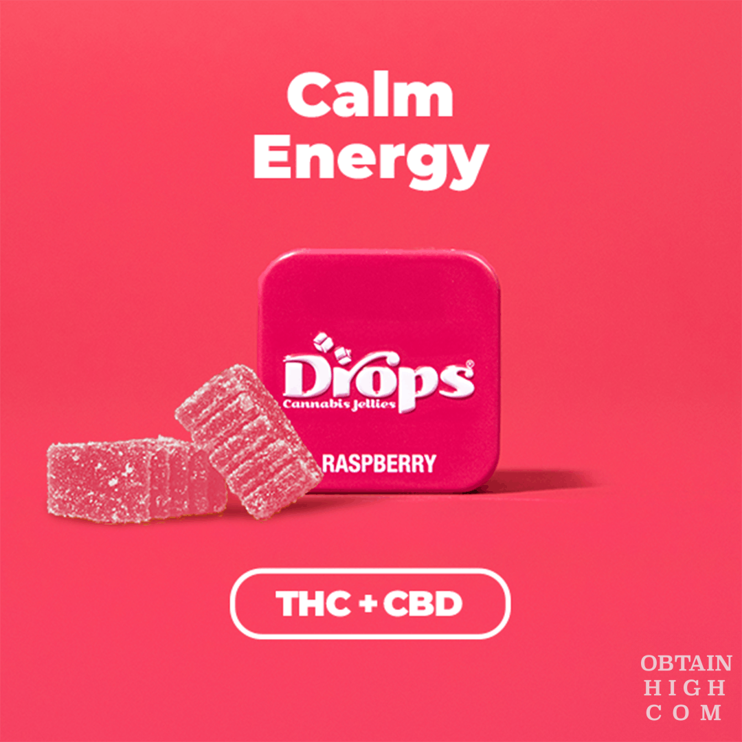 Raspberry (1:2 CBD:THC) Gummies 2 Pieces by Drops obtain high Raspberry (1:2 CBD:THC) Gummies 2 Pieces by Drops obtain high
